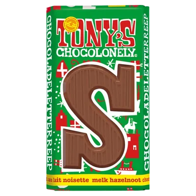 Tony's Chocolonely Melk hazelnoot letterreep S