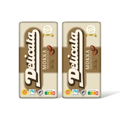 Delicata Reep mokka melkchocolade 2-pack