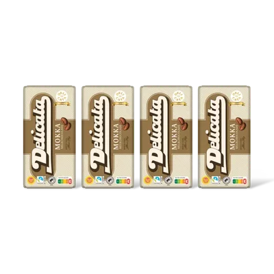 Delicata Reep mokka melkchocolade 4-pack