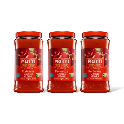 Mutti Pastasaus met chilipeper 3-pack