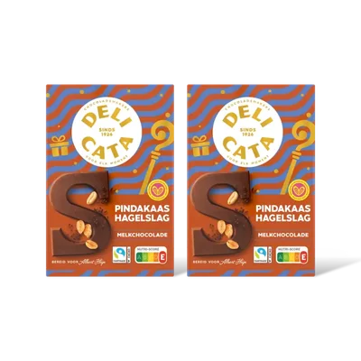 Delicata Chocoletter melk pindakaas hagel 2pck