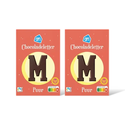 AH Chocoladeletter puur 2-pack