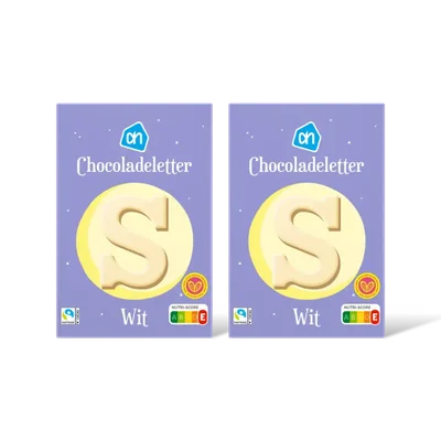 AH Chocoladeletter wit 2-pack