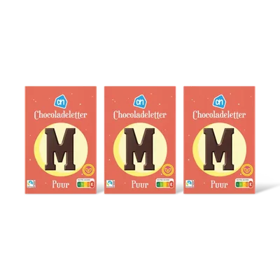 AH Chocoladeletter puur 3-pack