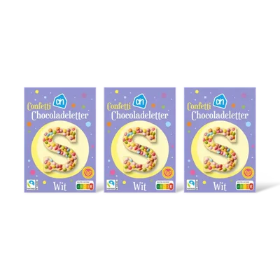 AH Letter confetti wit 3-pack