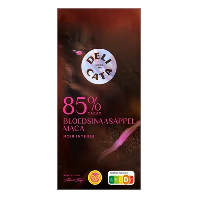 Delicata Reep 85% cacao bloedsinaasappel maca