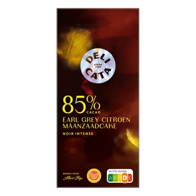 Delicata Reep 85% earl grey citroen maanzaadcake