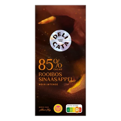 Delicata Reep 85% cacao rooibos sinaasappel