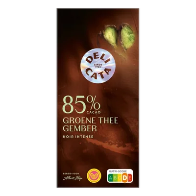 Delicata Reep 85% cacao groene thee gember