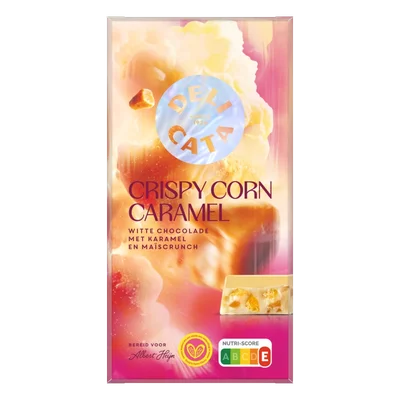 Delicata Reep crispy corn caramel witte chocolade
