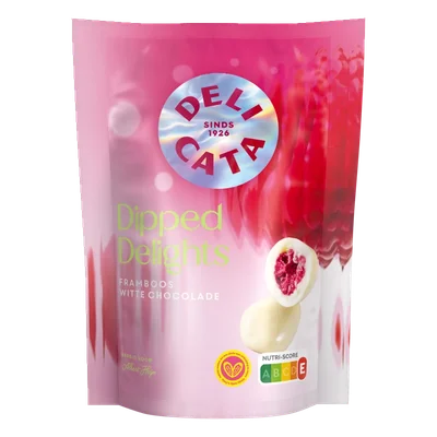 Delicata Dipped delights framboos witte chocolade