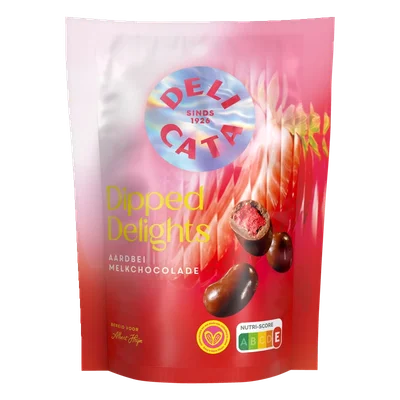 Delicata Dipped delights aardbei melkchocolade