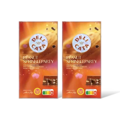 Delicata peanut sprinkleparty melkchocolade 2pack