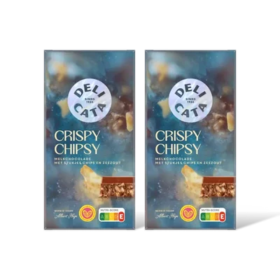 Delicata Reep crispy chipsy melkchocolade 2-pack
