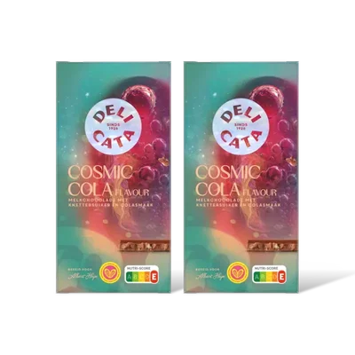 Delicata cosmic cola flavour melkchocolade 2pack