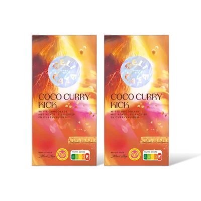 Delicata coco curry kick witte chocolade 2-pack