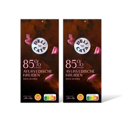 Delicata 85% cacao ayurvedische kruiden 2-pack