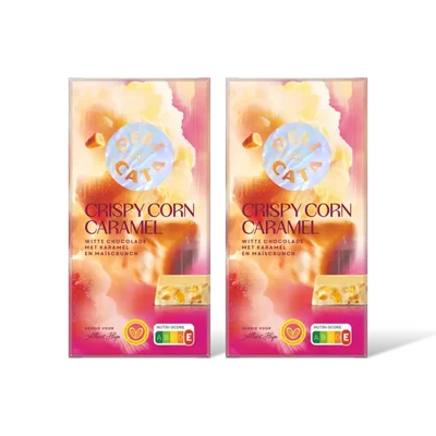 Delicata crispy corn caramel witte chocolade 2pck