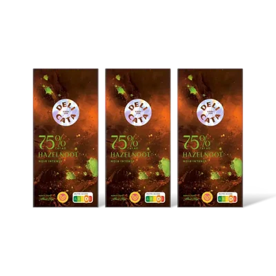 Delicata Reep 75% hazelnoot 3-pack