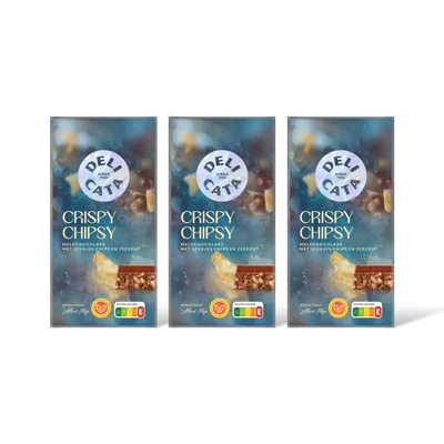 Delicata Reep crispy chipsy melkchocolade 3-pack