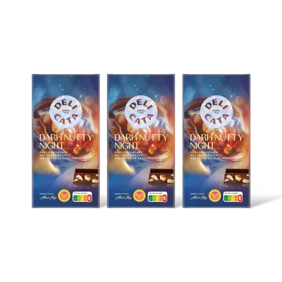 Delicata dark nutty night pure chocolade 3-pack