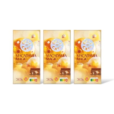 Delicata macadamia magic melkchocolade 3-pack