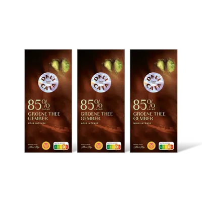 Delicata Reep 85% cacao groene thee gember 3-pack
