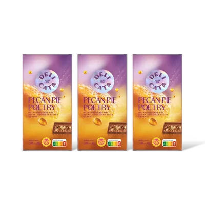 Delicata pecan pie poetry melkchocolade 3-pack