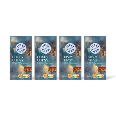 Delicata Reep crispy chipsy melkchocolade 4-pack