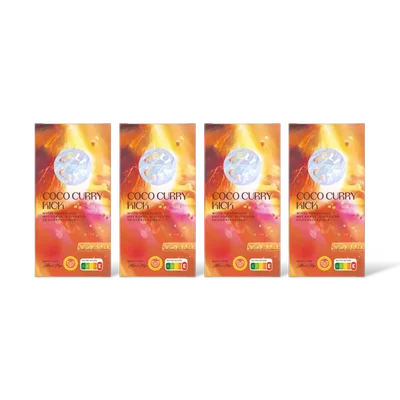 Delicata coco curry kick witte chocolade 4-pack