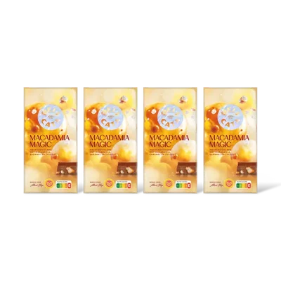 Delicata macadamia magic melkchocolade 4-pack