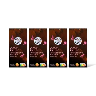 Delicata 85% cacao ayurvedische kruiden 4-pack