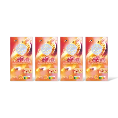 Delicata passion peche melba witte chocolade 4pck