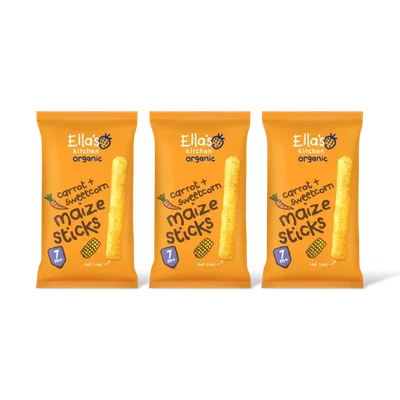 Ella's kitchen Maize sticks wortels, mais 7m+ bio 3-pck