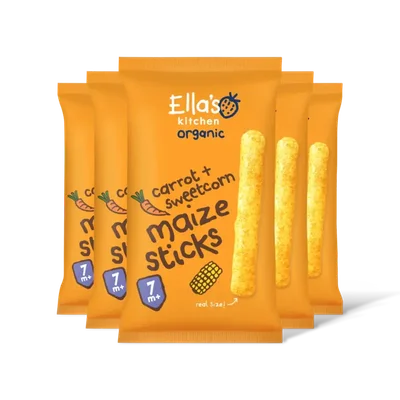 Ella's kitchen Maize sticks wortels, mais 7m+ bio 5-pck