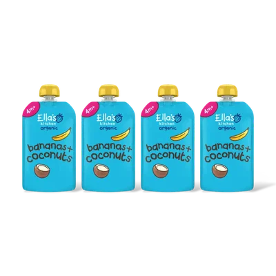 Ella's kitchen Bananen + kokos 4m+ bio 4-pack