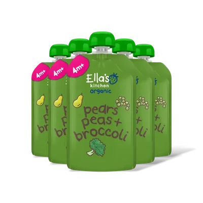 Ella's kitchen Peren, doperwten + broccoli 4m+ bio 5-pk