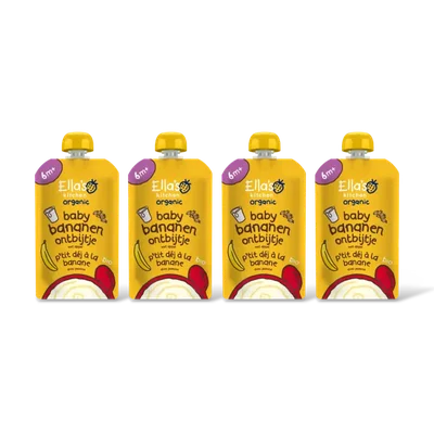 Ella's kitchen Baby bananen ontbijtje 6m+ bio 4-pack