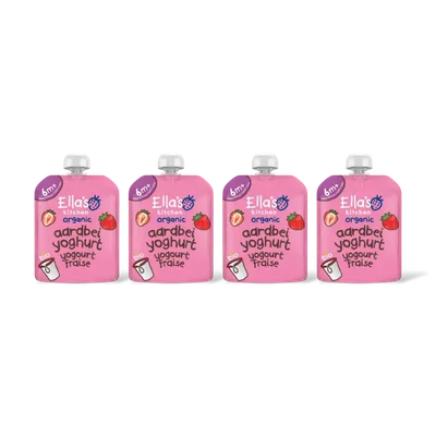 Ella's kitchen Biologische Aardbeien yoghurt 6m+ 4-pack