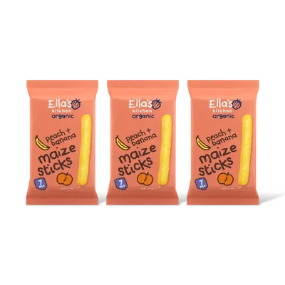 Ella's kitchen Maize sticks perzik +banaan 7m+ bi 3-pk
