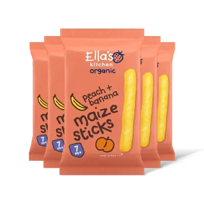Ella's kitchen Maize sticks perzik + banaan 7m+ bi 5-pk