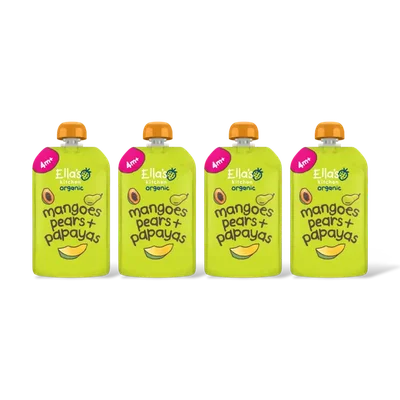 Ella's kitchen Mango's, peren + papaya's 4m+ bio 4-pack
