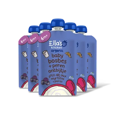 Ella's kitchen Baby bosbessen ontbijtje 6m+ 5-pack