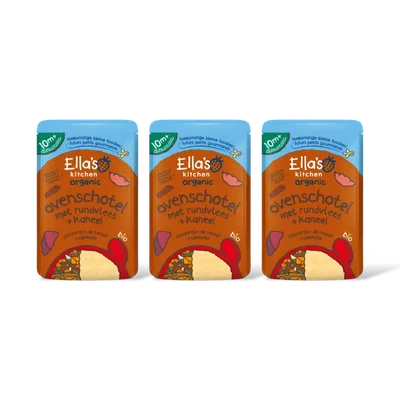 Ella's kitchen Ovenschotel met rundvlees + kaneel 3-pck