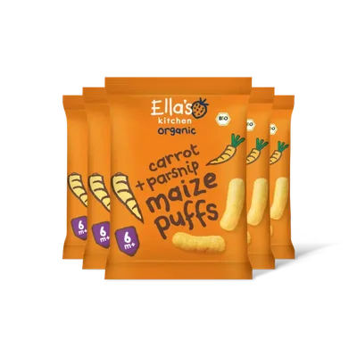 Ella's kitchen Maize puffs wortel + pastinaak 6m+ 5-pck