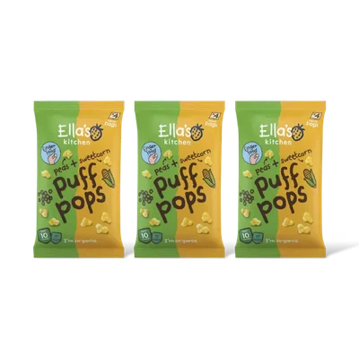 Ella's kitchen Puff pops erwt + mais 10m+ 3-pack