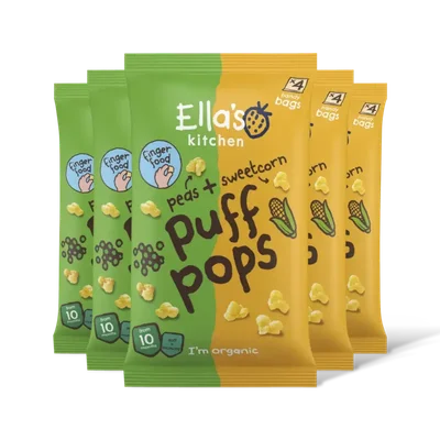 Ella's kitchen Puff pops erwt + mais 10m+ 5-pack
