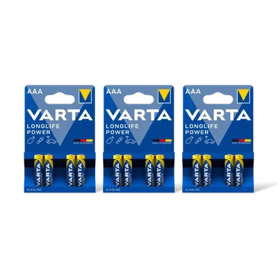 Varta Longlife pwr AAA alkaline batterijen 3pk