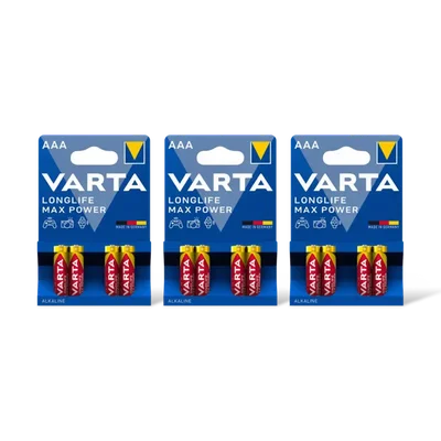 Varta Longlife max P AAA alkaline batterij 3pk