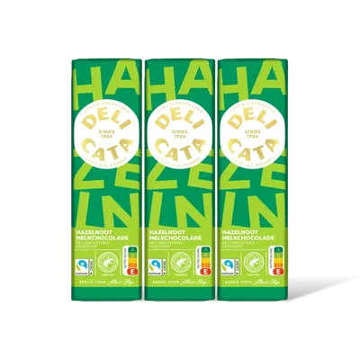 Delicata Reep melkchocolade hazelnoot 3-pack